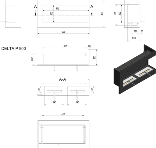 silverflame-biofireplace-delta-900-right-drawing